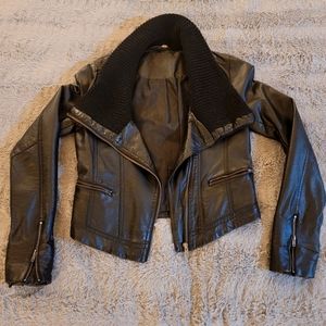 Chic Faux Leather Moto Jacket